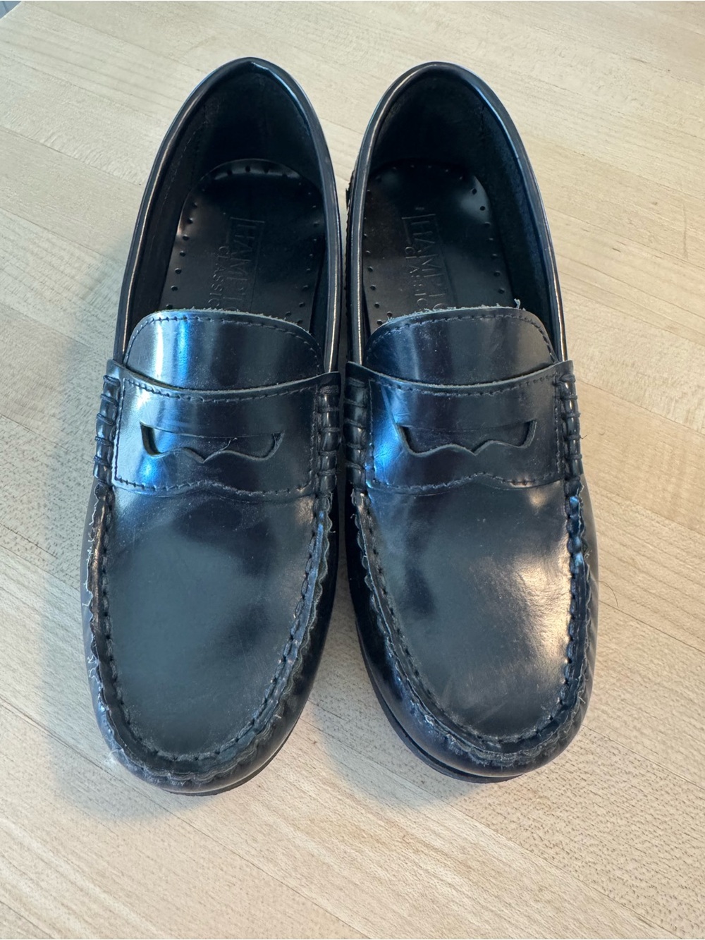 Kids Navy Leather Penny Loafers - Dress Shoe (34 EU / 2.5 US)